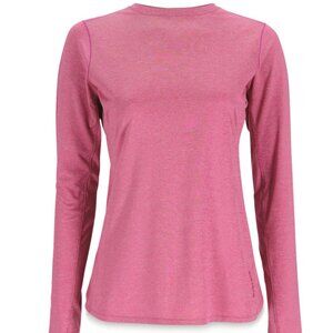 Pink Simms Women's SolarFlex Crew Long Sleeve Sun Shirt, 50+ SPF, Large